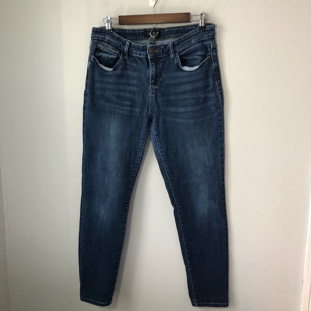Judy blue jeans skinny fit jb82110dk distressed dark wash womens size 15/32